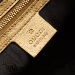 Pre Owned Gucci Gold Metallic Patent Hysteria Clutch