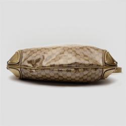 Pre Owned Gucci Brown Leather Indy Monogram Crystal Handbag