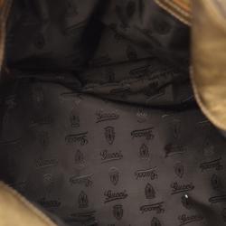 Pre Owned Gucci Brown Leather Indy Monogram Crystal Handbag