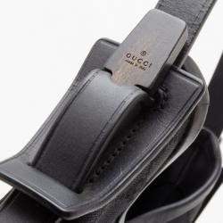 مملوكة مسبقًا Gucci Black GG Canvas Medium Horsebit Hobo Bag