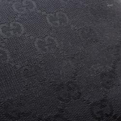 مملوكة مسبقًا Gucci Black GG Canvas Medium Horsebit Hobo Bag