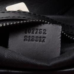 مملوكة مسبقًا Gucci Black GG Canvas Medium Horsebit Hobo Bag