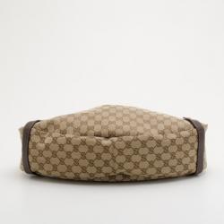 Pre Owned Gucci Brown GG Logo Abbey Tote