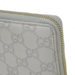 Pre Owned Gucci Beige Guccissima Leather Long Zippy Wallet
