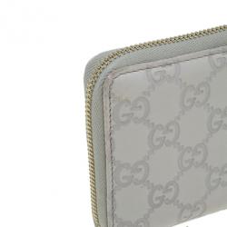 Pre Owned Gucci Beige Guccissima Leather Long Zippy Wallet