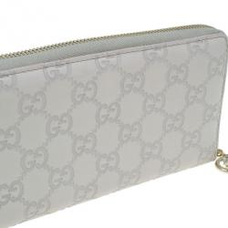 Pre Owned Gucci Beige Guccissima Leather Long Zippy Wallet