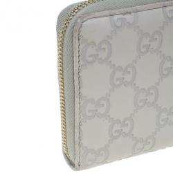 Pre Owned Gucci Beige Guccissima Leather Long Zippy Wallet
