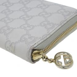 Pre Owned Gucci Beige Guccissima Leather Long Zippy Wallet
