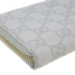Pre Owned Gucci Beige Guccissima Leather Long Zippy Wallet