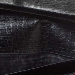 Pre Owned Gucci Beige/Black GG Canvas and Leather Bamboo Continental Wallet