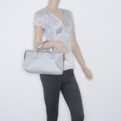 Pre Owned Gucci Silver GG Imprimé Tote