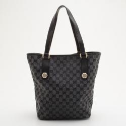 مملوكة مسبقًا Gucci Grey GG Denim Canvas Bucket Tote