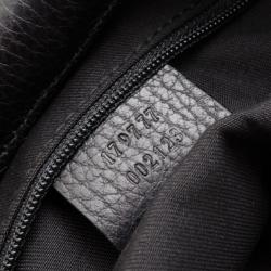 مملوكة مسبقًا Gucci Black G Details Buckle Denim Canvas Medium Hobo