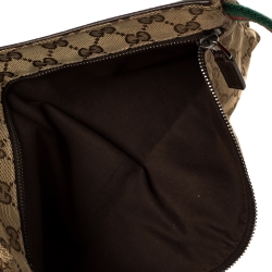 Pre Owned Gucci Brown/Beige GG Canvas and Leather Web Waist Belt Bag