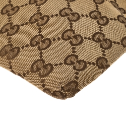 Pre Owned Gucci Brown/Beige GG Canvas and Leather Web Waist Belt Bag