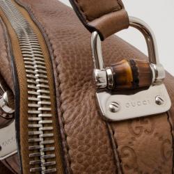 مملوكة مسبقًا Gucci Brown Leather Braided Handle Tassel Tote