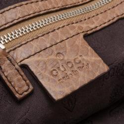 مملوكة مسبقًا Gucci Brown Leather Braided Handle Tassel Tote