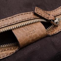 مملوكة مسبقًا Gucci Brown Leather Braided Handle Tassel Tote