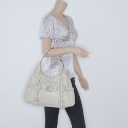 مملوكة مسبقًا Gucci Cream Guccissima 85th Anniversary Hobo