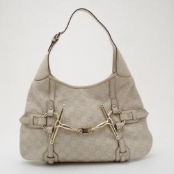 مملوكة مسبقًا Gucci Cream Guccissima 85th Anniversary Hobo