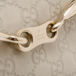 مملوكة مسبقًا Gucci Cream Guccissima 85th Anniversary Hobo