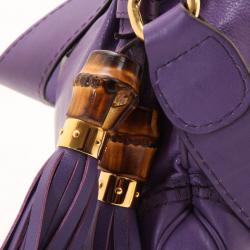 مملوكة مسبقًا Gucci Purple Whipstitch Leather New Jackie Hobo