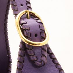 مملوكة مسبقًا Gucci Purple Whipstitch Leather New Jackie Hobo