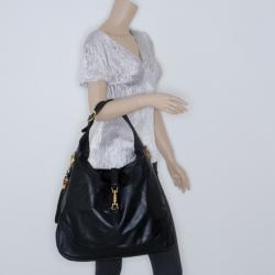 مملوكة مسبقًا Gucci Black Leather New Jackie Hobo 