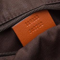 Pre Owned Gucci Beige GG Canvas Gold D Ring Hobo Bag 