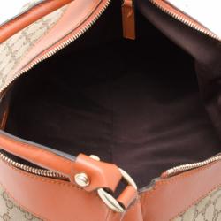 Pre Owned Gucci Beige GG Canvas Gold D Ring Hobo Bag 