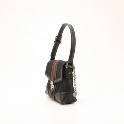 Pre Owned Gucci Black Monogram GG Treasure Shoulder Bag