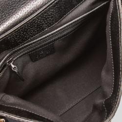 Pre Owned Gucci Black Monogram GG Treasure Shoulder Bag