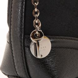 Pre Owned Gucci Black Monogram GG Treasure Shoulder Bag