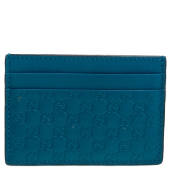 مملوكة مسبقًا Gucci Blue Microguccissima Leather Mini Emily Chain Shoulder Bag