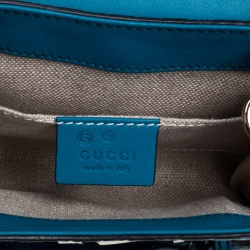 مملوكة مسبقًا Gucci Blue Microguccissima Leather Mini Emily Chain Shoulder Bag