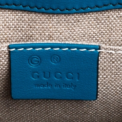 مملوكة مسبقًا Gucci Blue Microguccissima Leather Mini Emily Chain Shoulder Bag