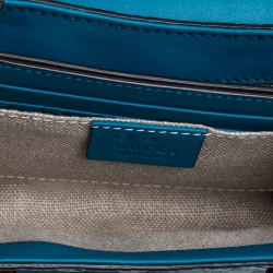 مملوكة مسبقًا Gucci Blue Microguccissima Leather Mini Emily Chain Shoulder Bag