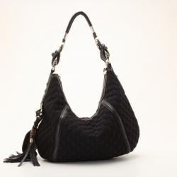 Pre Owned Gucci Techno Medium Hobo With Tassel With Bamboo Detail