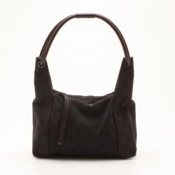 Pre Owned Gucci Black GG Monogram Medium Hobo