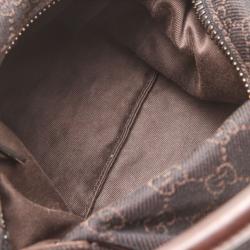 Pre Owned Gucci Black GG Monogram Medium Hobo