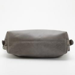 Pre Owned Gucci Grey Braided Handle Guccissima Trim Bag