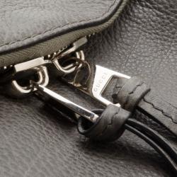 Pre Owned Gucci Grey Braided Handle Guccissima Trim Bag