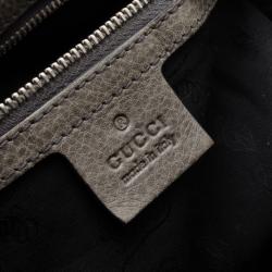 Pre Owned Gucci Grey Braided Handle Guccissima Trim Bag