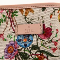 مملوكة مسبقًا Gucci 'Flora' Beige Trim Tote
