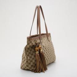 مملوكة مسبقًا Gucci Brown GG Tassel Tote