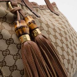 مملوكة مسبقًا Gucci Brown GG Tassel Tote