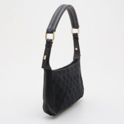Pre Owned Gucci Black GG Monogram Canvas Shoulder Bag