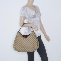 مملوكة مسبقًا  Gucci New Ladies Web GG Hobo Bag