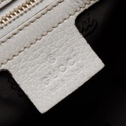 Pre Owned Gucci White Leather Aviatrix Medium Boston