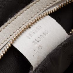 Pre Owned Gucci White Leather Aviatrix Medium Boston